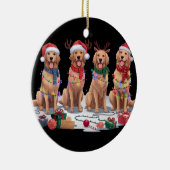 Golden Retriever Kerstmuts gewei elf Kerstmis Keramisch Ornament (Rechts)