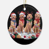 Golden Retriever Kerstmuts gewei elf Kerstmis Keramisch Ornament (Links)