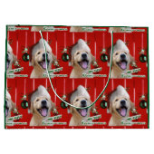 Golden Retriever — kerstpapier met puppy Groot Cadeauzakje (Achterkant)