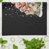 Golden Retriever kerstpremie Theedoek (Gevouwen)