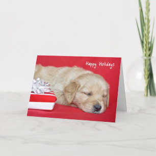 Golden Retriever kerstpuppy Feestdagen Kaart