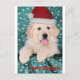 Golden Retriever kerstpuppy Feestdagenkaart
