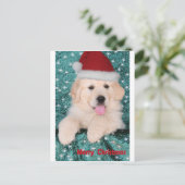 Golden Retriever kerstpuppy Feestdagenkaart (Staand voorkant)
