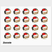Golden Retriever kerstpuppy Ronde Sticker (Vel)