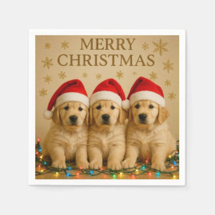 Golden Retriever kerstservetten! Servet