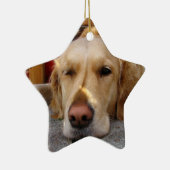 Golden Retriever kerstsierster, aangepast Keramisch Ornament (Rechts)