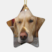 Golden Retriever kerstsierster, aangepast Keramisch Ornament (Links)