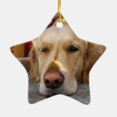 Golden Retriever kerstsierster, aangepast Keramisch Ornament (Achterkant)