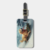 Golden Retriever Kerstsneeuw winter Bagagelabel (Voorkant verticaal)