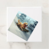 Golden Retriever Kerstsneeuw winter Bedankjes Labels (In situ)