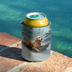 Golden Retriever Kerstsneeuw winter Blikjeskoeler