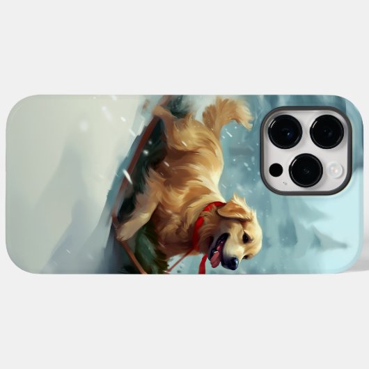Golden Retriever Kerstsneeuw winter Case-Mate iPhone Case (Achterkant (horizontaal))