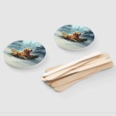 Golden Retriever Kerstsneeuw winter Handwaaier (Niet-gemonteerd)