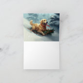 Golden Retriever Kerstsneeuw winter Kaart (Binnen)