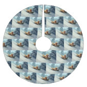 Golden Retriever Kerstsneeuw winter Kerstboom Rok (Voorkant)