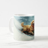 Golden Retriever Kerstsneeuw winter Koffiemok (Voorkant links)