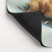 Golden Retriever Kerstsneeuw winter Muismat (Hoek)