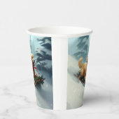 Golden Retriever Kerstsneeuw winter Papieren Bekers (Rechts)