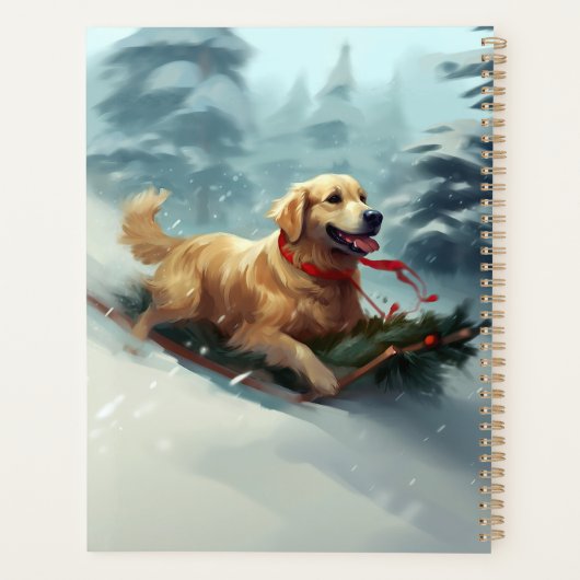 Golden Retriever Kerstsneeuw winter Planner (Achterkant)