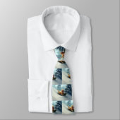 Golden Retriever Kerstsneeuw winter Stropdas (Gebonden)