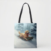 Golden Retriever Kerstsneeuw winter Tote Bag (Voorkant)