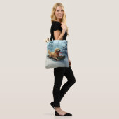 Golden Retriever Kerstsneeuw winter Tote Bag (Op model)