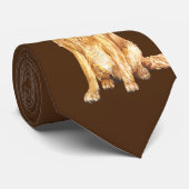 Golden Retriever kerstStropdas met Santa Hat Stropdas (Opgerold)