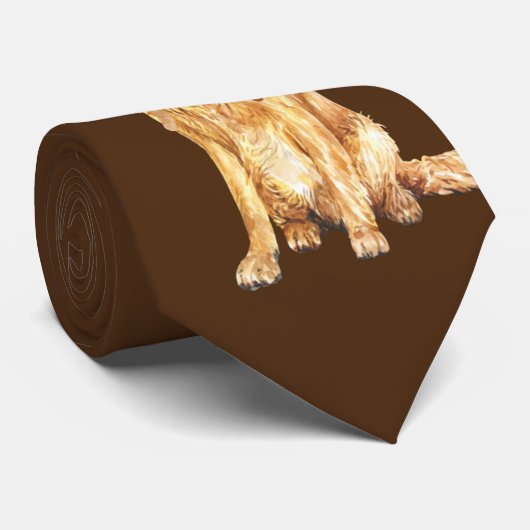 Golden Retriever kerstStropdas met Santa Hat Stropdas (Opgerold)