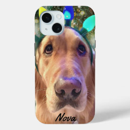 Golden Retriever kersttelefoontas iPhone 15 Case