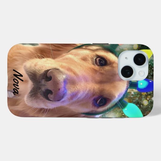 Golden Retriever kersttelefoontas Case-Mate iPhone Case (Achterkant (horizontaal))