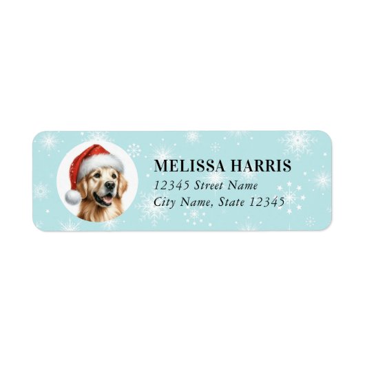 Golden Retriever-kersttijdlabels Etiket (Voorkant)