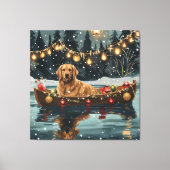 Golden Retriever Kerstvakantie Canvas Afdruk (Voorkant)