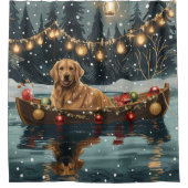 Golden Retriever Kerstvakantie Douchegordijn (Voorkant)