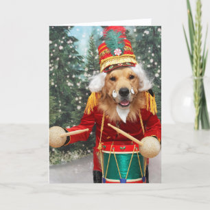 Golden Retriever Kerstvakantie Drumboj Feestdagen Kaart