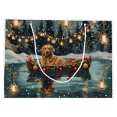 Golden Retriever Kerstvakantie Groot Cadeauzakje (Achterkant)