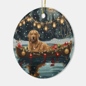 Golden Retriever Kerstvakantie Keramisch Ornament (Links)