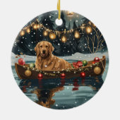 Golden Retriever Kerstvakantie Keramisch Ornament (Achterkant)