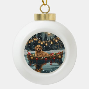 Golden Retriever Kerstvakantie Keramische Bal Ornament