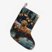 Golden Retriever Kerstvakantie Kleine Kerstsok (Voorkant (Hangend))