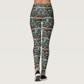 Golden Retriever Kerstvakantie Leggings (Achterkant)