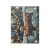 Golden Retriever Kerstvakantie Notitieblok (Linkerzijde)