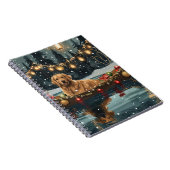 Golden Retriever Kerstvakantie Notitieboek (Rechterzijde)