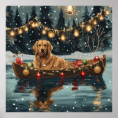 Golden Retriever Kerstvakantie Poster (Voorkant)