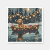 Golden Retriever Kerstvakantie Servet (Voorkant)