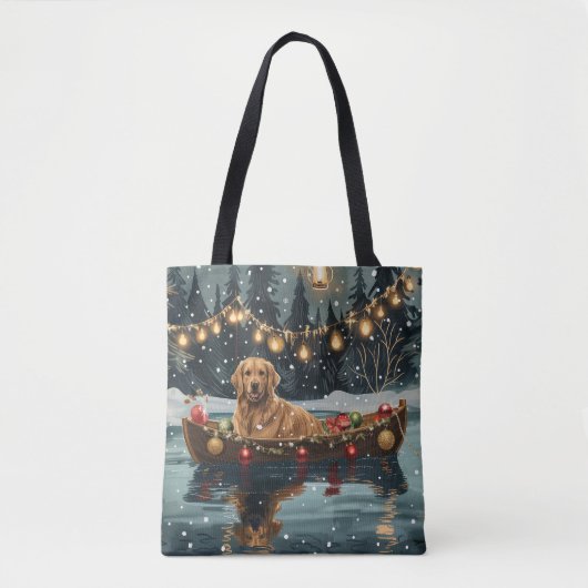 Golden Retriever Kerstvakantie Tote Bag (Voorkant)