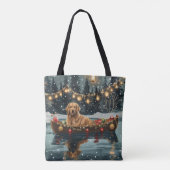 Golden Retriever Kerstvakantie Tote Bag (Achterkant)