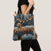 Golden Retriever Kerstvakantie Tote Bag (Dichtbij)