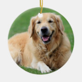 Golden Retriever kerstversiering - aangepaste cirk Keramisch Ornament (Voorkant)