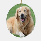 Golden Retriever kerstversiering - aangepaste cirk Keramisch Ornament (Links)