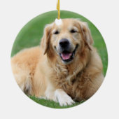 Golden Retriever kerstversiering - aangepaste cirk Keramisch Ornament (Achterkant)